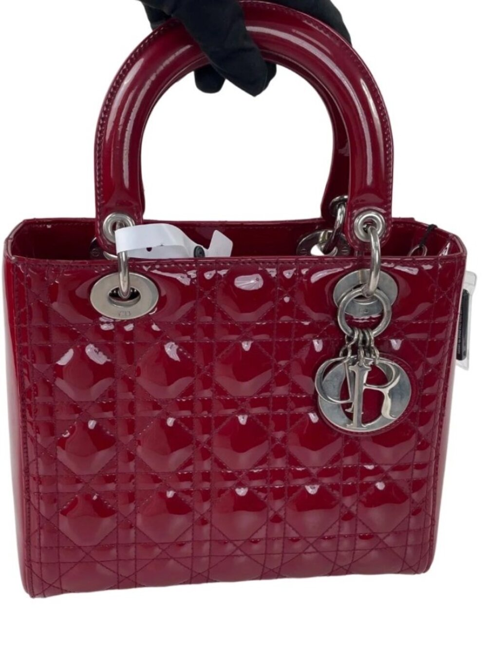 Christian Dior Lady Dior Large Red Patent Cannage